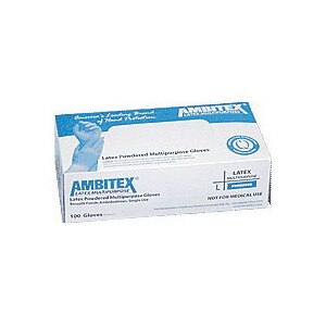 Tradex Ambitex Powdered General Purpose Latex Gloves Cream, 100CT