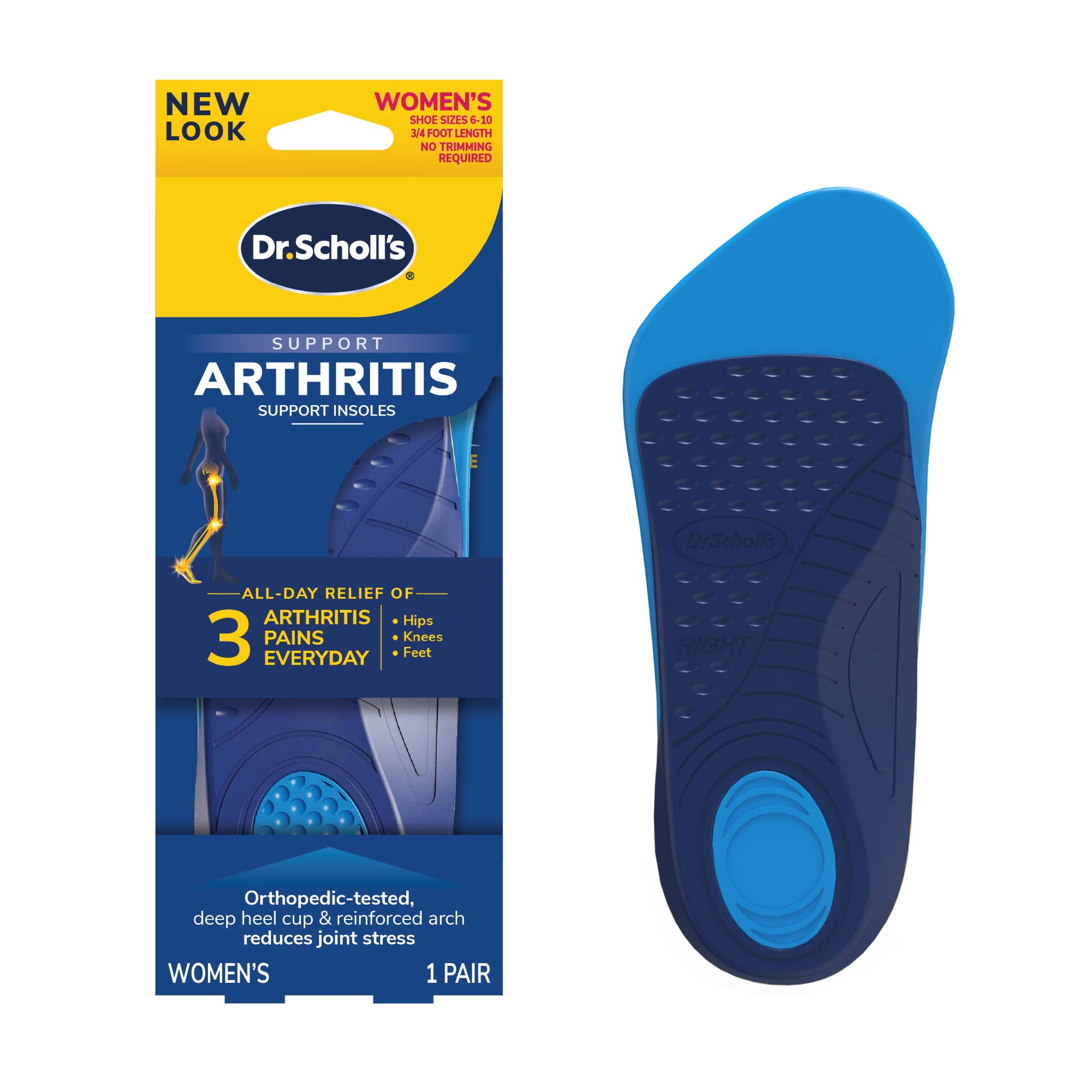 Dr. Scholl's Women's Pain Relief Orthotics Size 6 to 10, 1 PR, For Arthritis