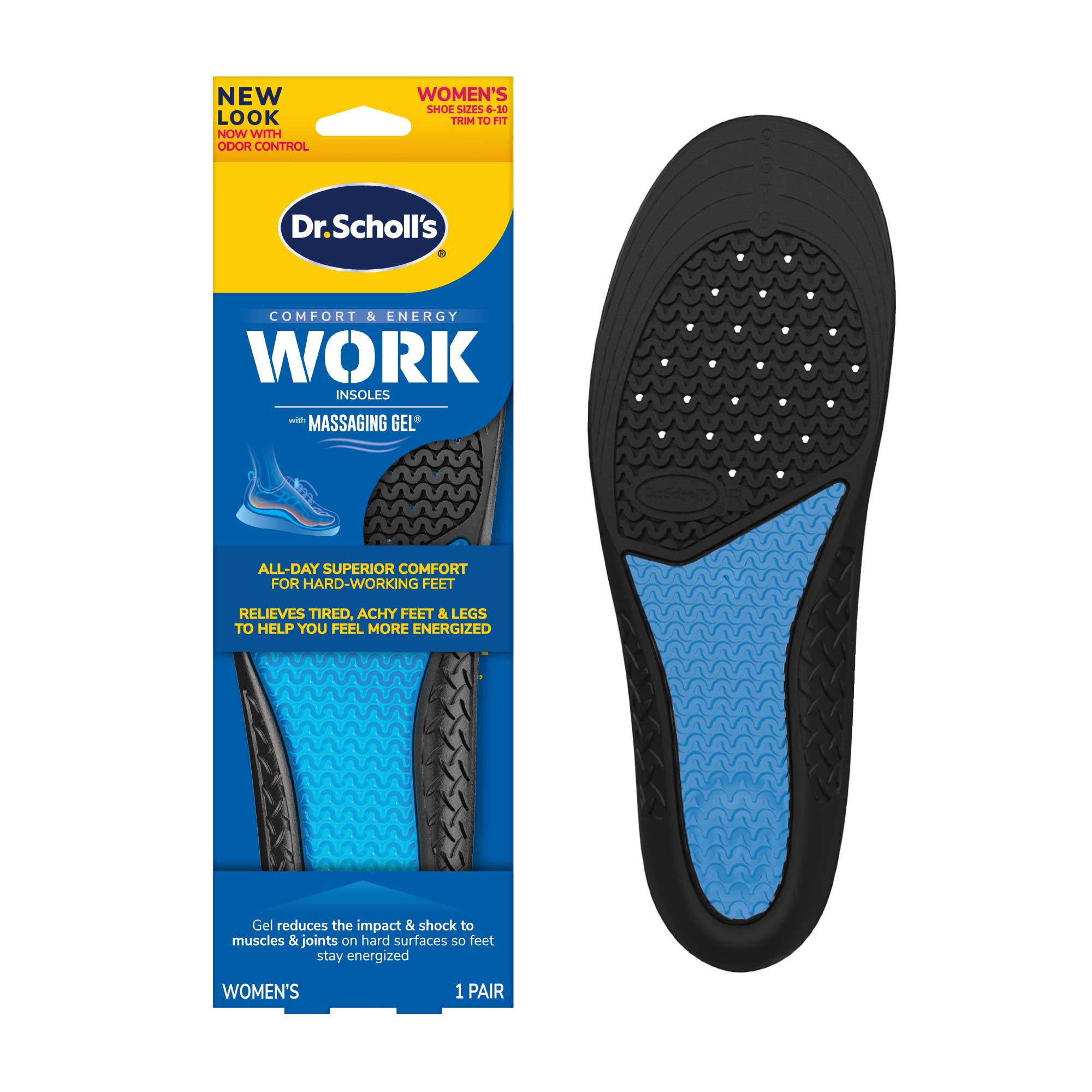 Dr. Scholl's Women's Comfort and Energy Work Insoles, Size 6-10