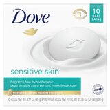 Dove Sensitive Skin Moisturizing Beauty Bar for Softer Skin, Fragrance-Free, Hypoallergenic, 3.17 OZ, thumbnail image 1 of 6