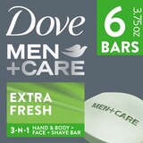 Dove Men+Care Extra Fresh 3-in-1 Bar Soap, 3.75 oz, thumbnail image 3 of 8