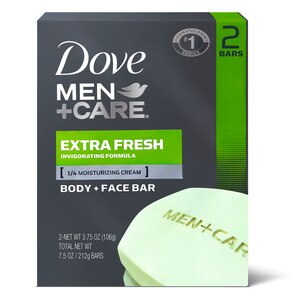 Dove Men+Care, Skin Nourishing, Extra Fresh Body Soap And Face Bar More Moisturizing Than Bar Soap, 3.75 OZ, 2 Bars , CVS