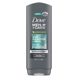 Dove Men+Care Blue Eucalyptus and Birch Men's Dry Skin Body Wash with Micromoisture, 18 OZ