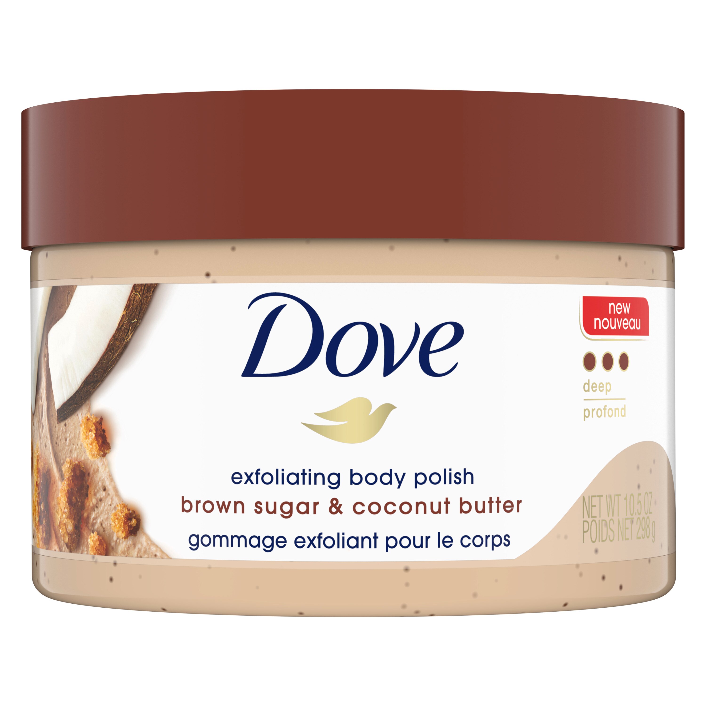 Dove Exfoliating Body Polish, Brown Sugar & Coconut Butter, 10.5 oz