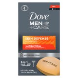 Dove Men+Care Skin Defense Soap Bar For Smooth and Hydrated Skin Care, 3.75 OZ, thumbnail image 1 of 6