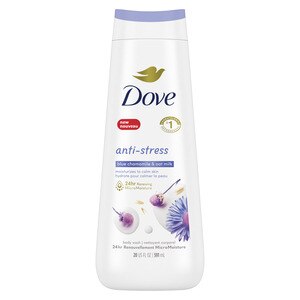 Dove Sulfate Free Anti-Stress Body Wash with Blue Chamomile and Oat Milk, 22 OZ