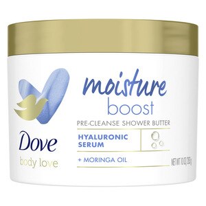 Dove Body Love Moisture Boost Pre-Cleanse Shower Butter With Hyaluronic Acid And Moringa Oil, 10 Oz , CVS