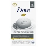 Dove Deep Exfoliating Beauty Bar Soap, 3.75 OZ, 6 Bars, thumbnail image 1 of 5