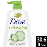 Dove Refreshing Cucumber and Green Tea Body Wash Pump, 30.6 OZ, thumbnail image 4 of 8