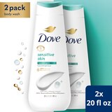 Dove Sensitive Skin Body Wash, 20 OZ, Twin Pack, thumbnail image 3 of 8