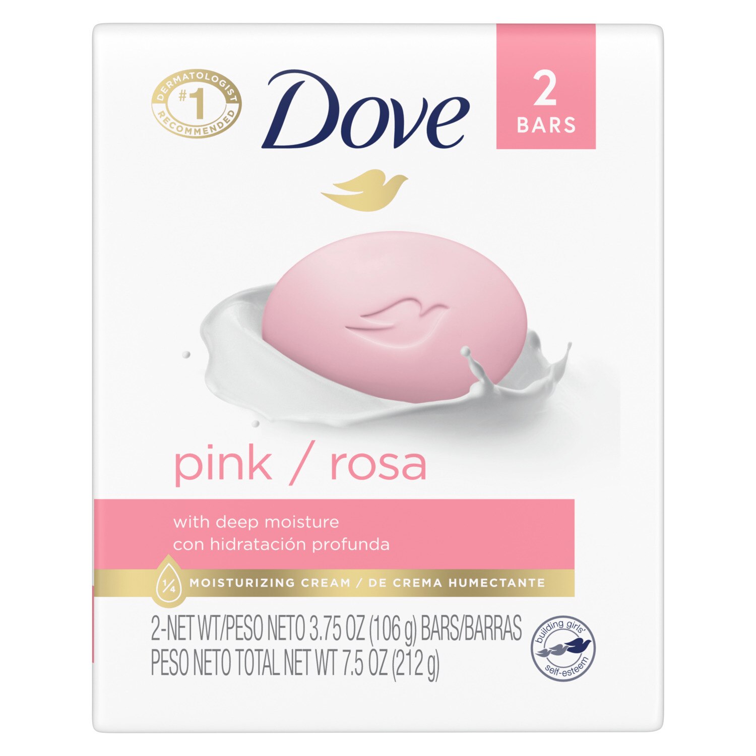 Dove Pink - Barra de belleza, 4 oz, 6 u.