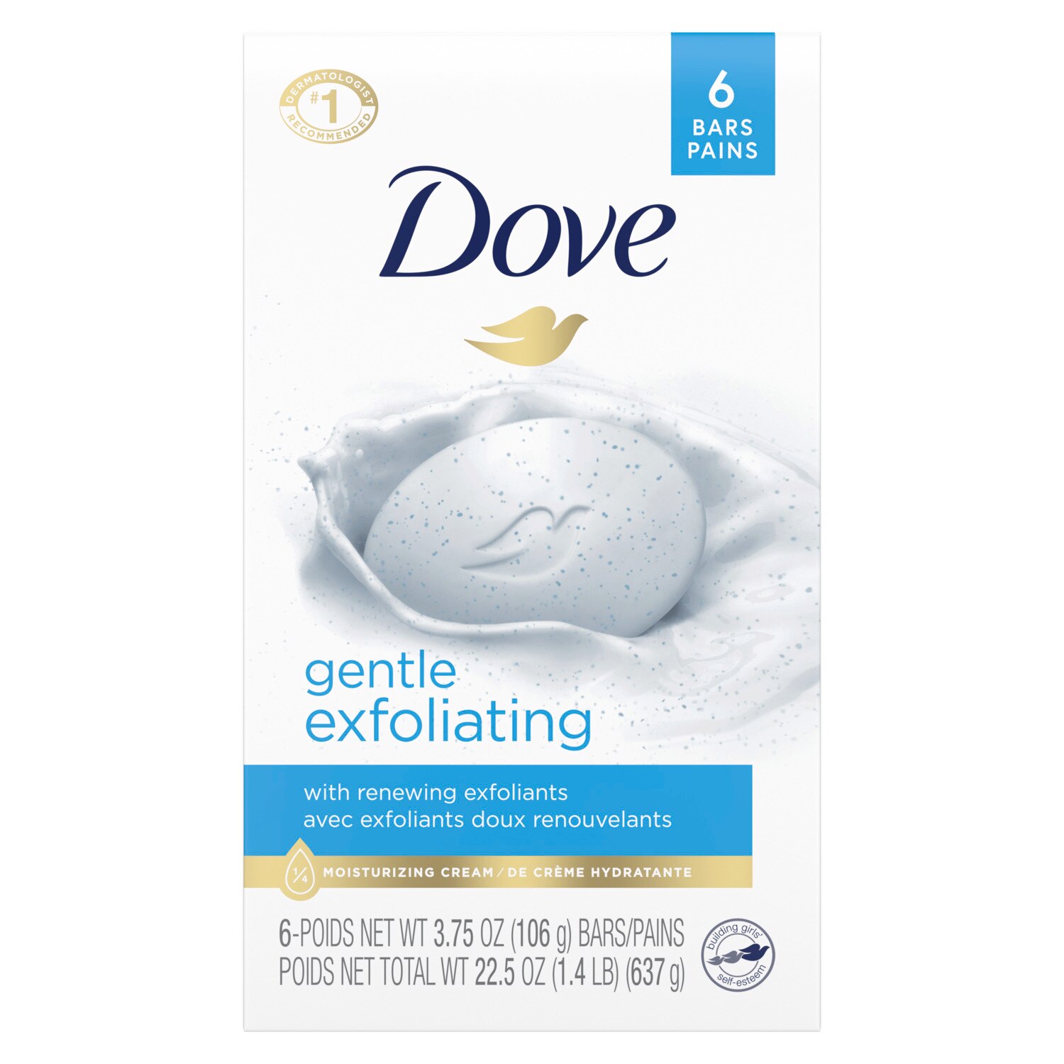 Dove More Moisturizing Than Bar Soap Gentle Exfoliating Beauty Bar For Softer Skin, 3.75 OZ, 6 Bar , CVS