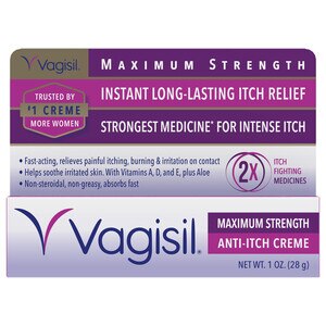 Vagisil - Crema vaginal antiprurito, potencia máxima, 1 oz