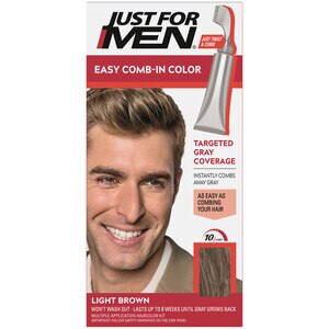 Just For Men Easy Comb-In Color Targeted Gray Coverage Hair Color, Light Brown , CVS