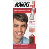 Just For Men Easy Comb-In Color Targeted Gray Coverage Hair Color, Real Black, thumbnail image 1 of 5