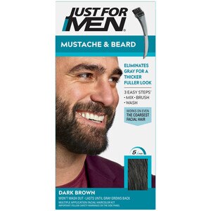 Just For Men Mustache & Beard Coloring, Dark Brown - 1 Oz , CVS