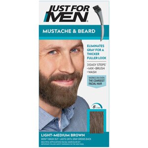 Just For Men Mustache & Beard Coloring, Light-Medium Brown - 1 Oz , CVS