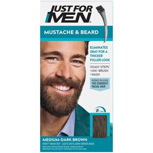 Just For Men Mustache & Beard Coloring, Medium-Dark Brown - 1 Oz , CVS