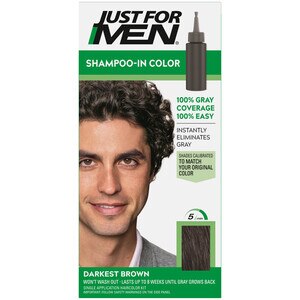 Just For Men Shampoo-In Color, Darkest Brown - 1 Oz , CVS