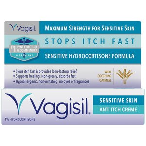 Vagisil - Crema vaginal antiprurito, potencia máxima, fórmula para piel sensible, 1 oz
