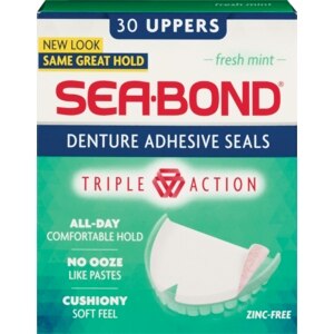 Sea Bond - Láminas adhesivas para dentadura superior, Fresh Mint