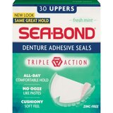 Sea Bond Upper Denture Adhesive Seals, Zinc-Free, Fresh Mint, thumbnail image 1 of 1