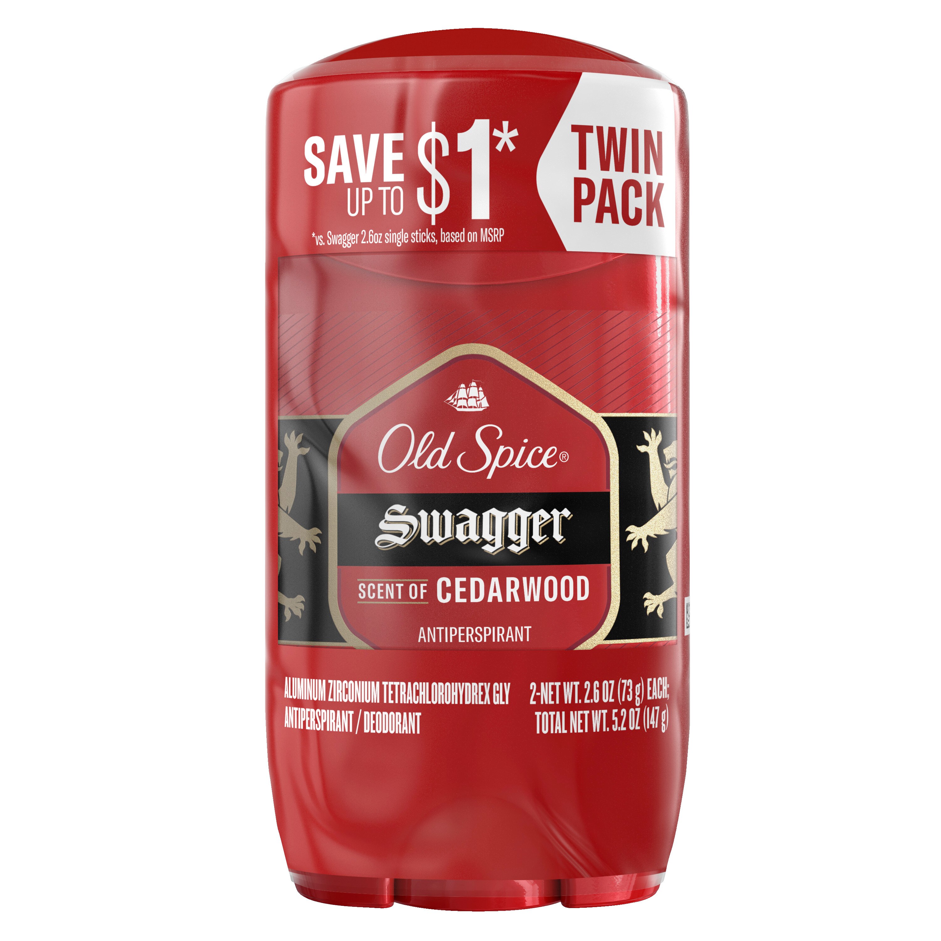 Old Spice Red Collection Swagger Antiperspirant And Deodorant For Men 2.6 Oz (Pack Of 2) , CVS