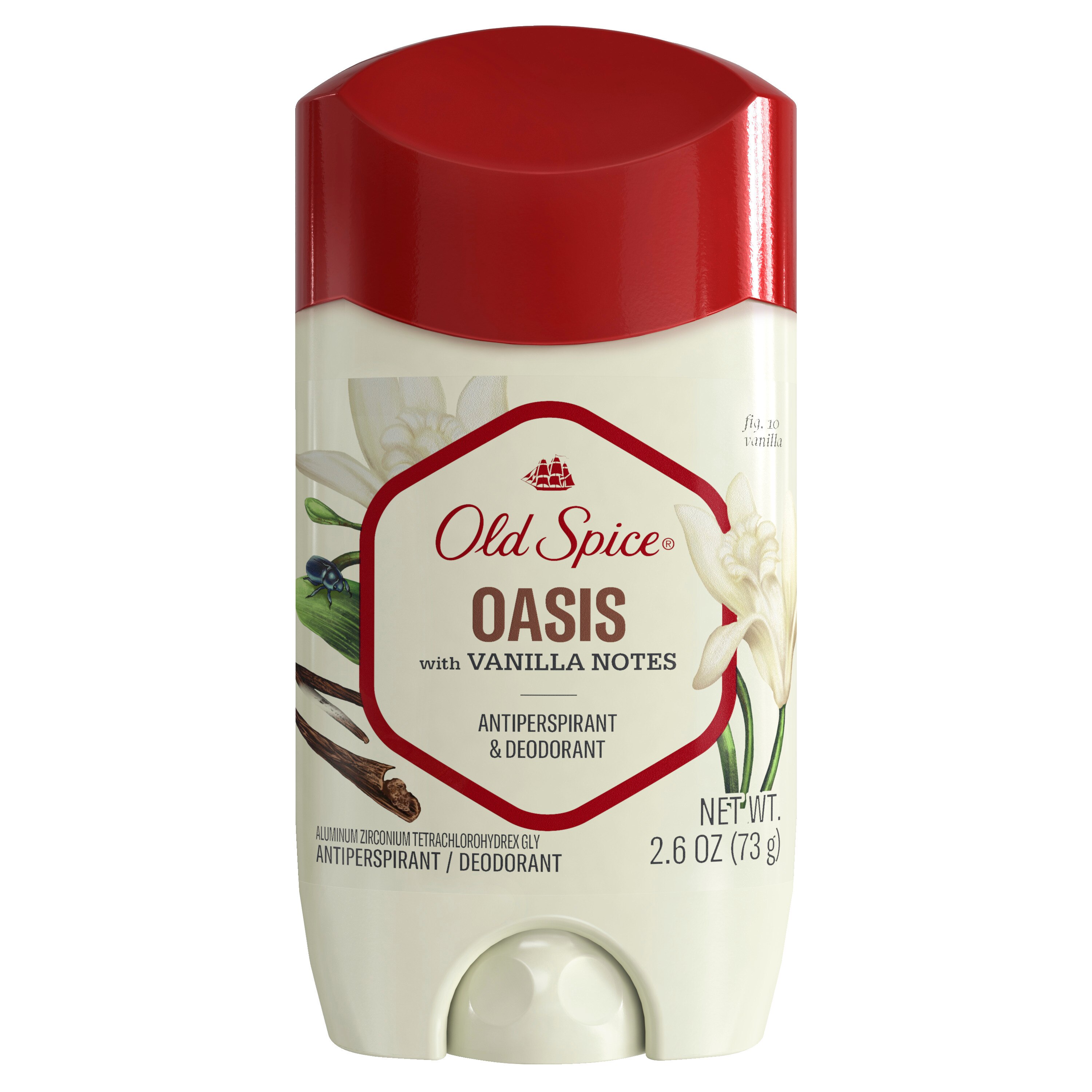 Old Spice Invisible Solid Antiperspirant Deodorant for Men, Oasis with Vanilla Notes Scent Inspired by Nature, 2.6 Oz