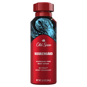 Old Spice Aluminum Free Body Spray for Men, Krakengard, 5.1 OZ