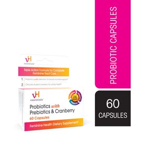 VH Essentials Probiotics With Prebiotics And Cranberry Feminine Health Supplement - 60 Capsules - 60 Ct , CVS