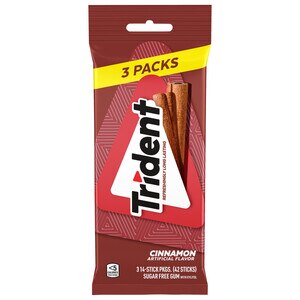 Trident Sugar Free Gum, Cinnamon, 3 Pack - 14 Ct , CVS