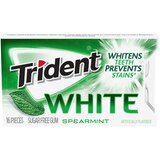 Trident White Spearmint Sugar Free Gum Dual Tear Pack, 16 ct, thumbnail image 1 of 1