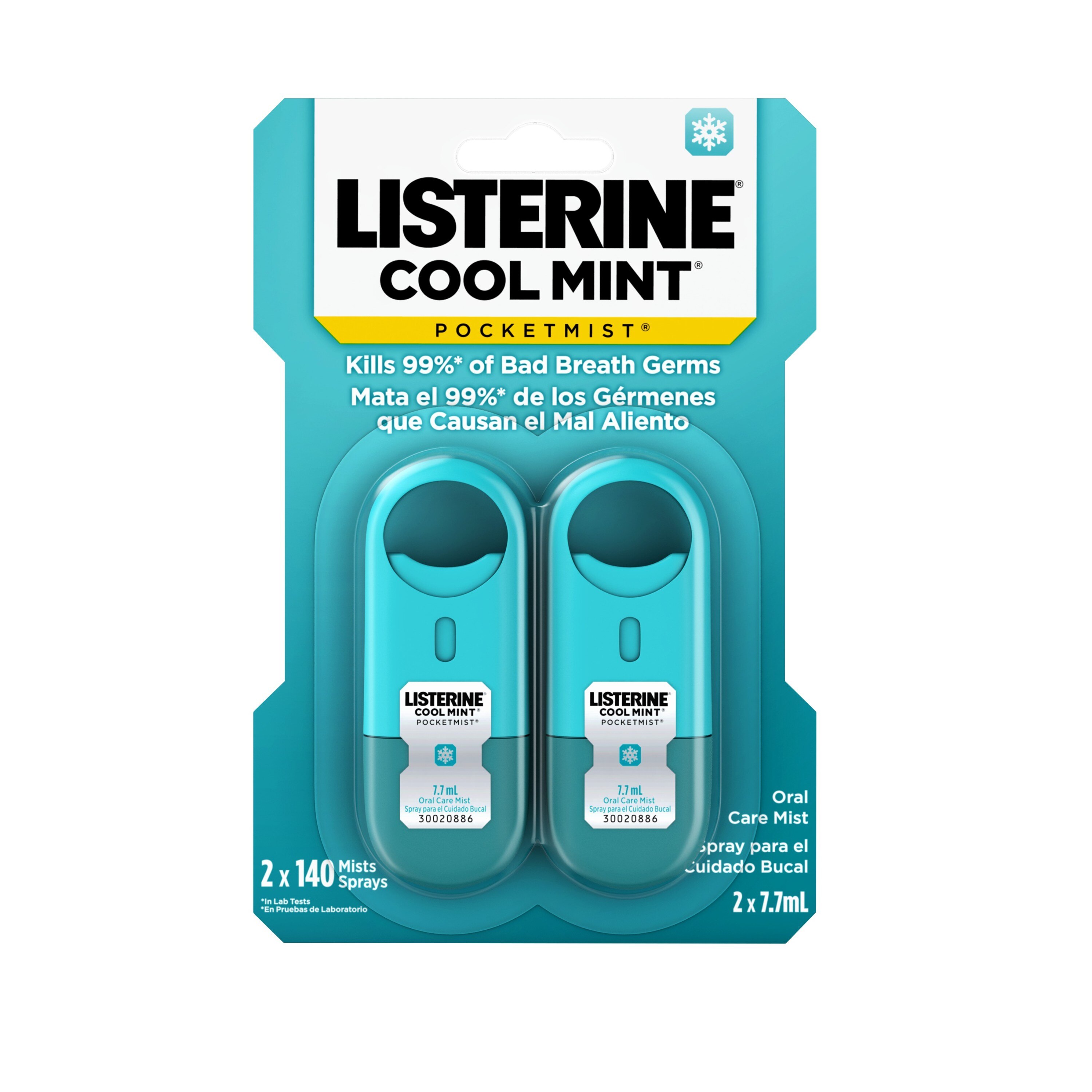 Listerine Pocketmist Breath Spray, Cool Mint, 7.7 ML, 2 Ct - 0.26 Oz , CVS