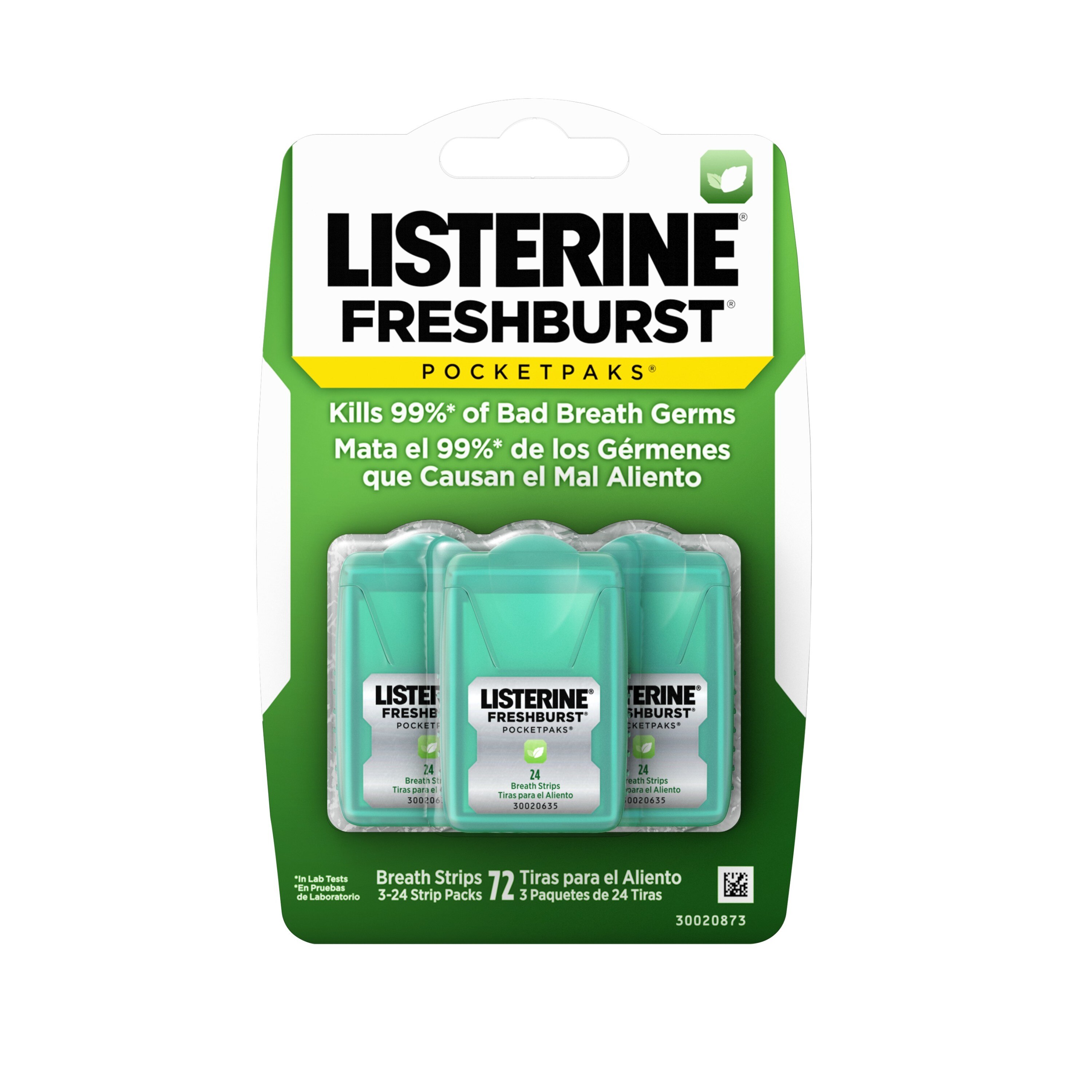 Listerine Pocketpaks Breath Strips, Fresh Burst, 24 Count, 3 Pack - 72 Ct , CVS