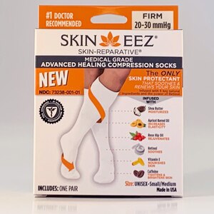 Skineez Medical Grade Compression 20-30 mmHg White Sock