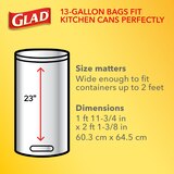 Glad Quick-Tie Tall Kitchen Trash Bags, 13 Gal, 68 ct, thumbnail image 3 of 10