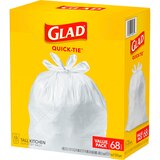 Glad Quick-Tie Tall Kitchen Trash Bags, 13 Gal, 68 ct, thumbnail image 5 of 10