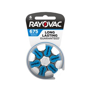 Rayovac - Batería para audífono, 675, 6 u.