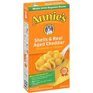 Annie's Homegrown Macaroni & Cheese, Shells & Real Aged Cheddar, 6 Oz , CVS