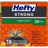 Hefty Extra Strong Lawn & Leaf Trash Bags 39 Gallon, 18 ct, thumbnail image 2 of 5