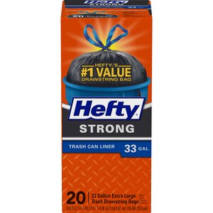 Generic Hefty Strong Large Trash Can Liner Bags, 33 Gallon, 48 Count