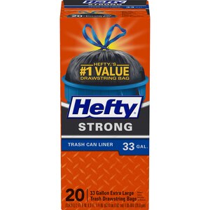  Hefty Strong 40-Count 33-Gallon Black Construction Trash Bags :  Health & Household