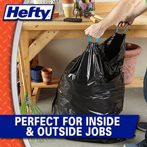 Hefty Strong Large Trash Lawn and Leaf, Drawstring, 39 Gallon Garbage Bags 