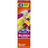 Hefty Slider Freezer Bags, 15 CT, thumbnail image 1 of 8