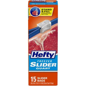 Hefty Slider Freezer Bags, 15 CT
