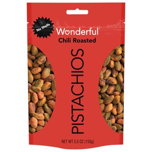 Wonderful Pistachios, No Shells, Chili Roasted Nuts, Resealable Pouch, 5.5 Oz , CVS