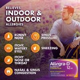 Allegra-D 12HR Allergy Relief & Decongestant Extended Release Tablets, Non-Drowsy, thumbnail image 2 of 7