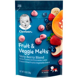 Gerber Fruit & Veggie Melts, Crawler, Very Berry Blend, 1.0 OZ