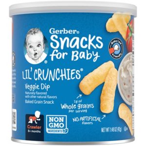 Gerber Lil' Crunchies Veggie Dip Baked Corn Baby Snacks, 1.48 Oz