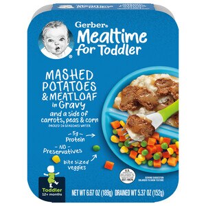 Gerber lil'entrees Mashed Potatoes & Meatloaf nuggets, 6.67 OZ